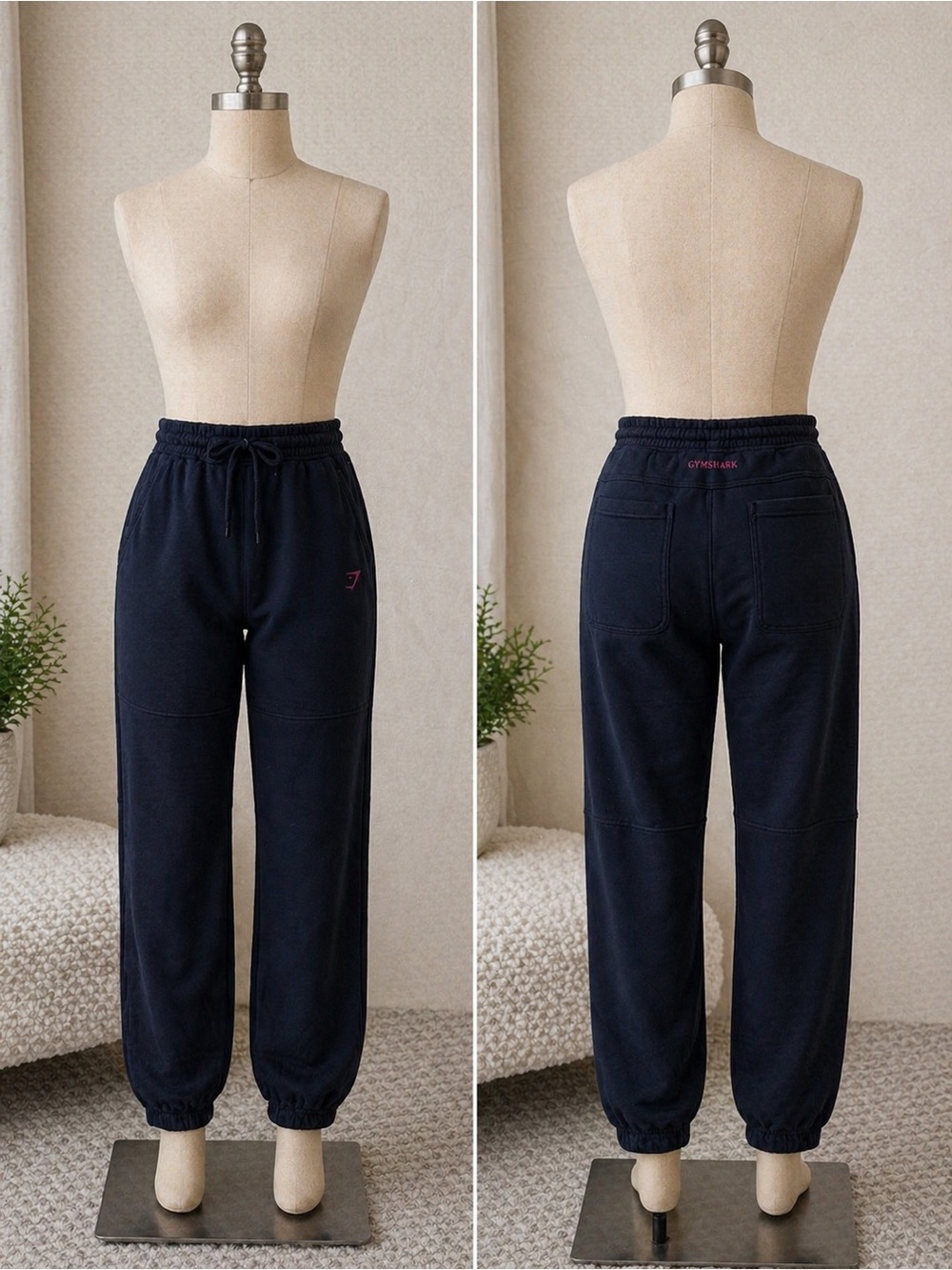 Gymshark Black Sweatpants with Red Accent Waistband - Picture 2 of 8